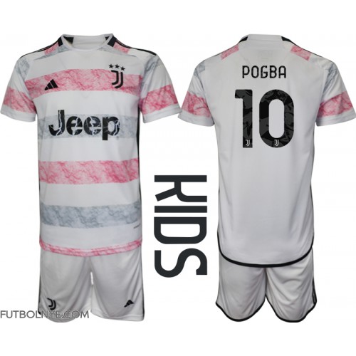 Camiseta Juventus Paul Pogba #10 Visitante Equipación para niños 2023-24 manga corta (+ pantalones cortos)